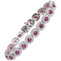 Ruby Diamond Gold Bracelet