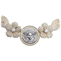 Vintage Gianni Versace Tiara Diamond Gold Necklace