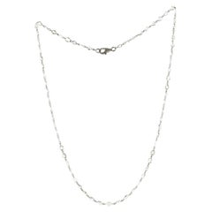 JR 10.03 Carat White Rose Cut Diamond Necklace 18 Karat White Gold