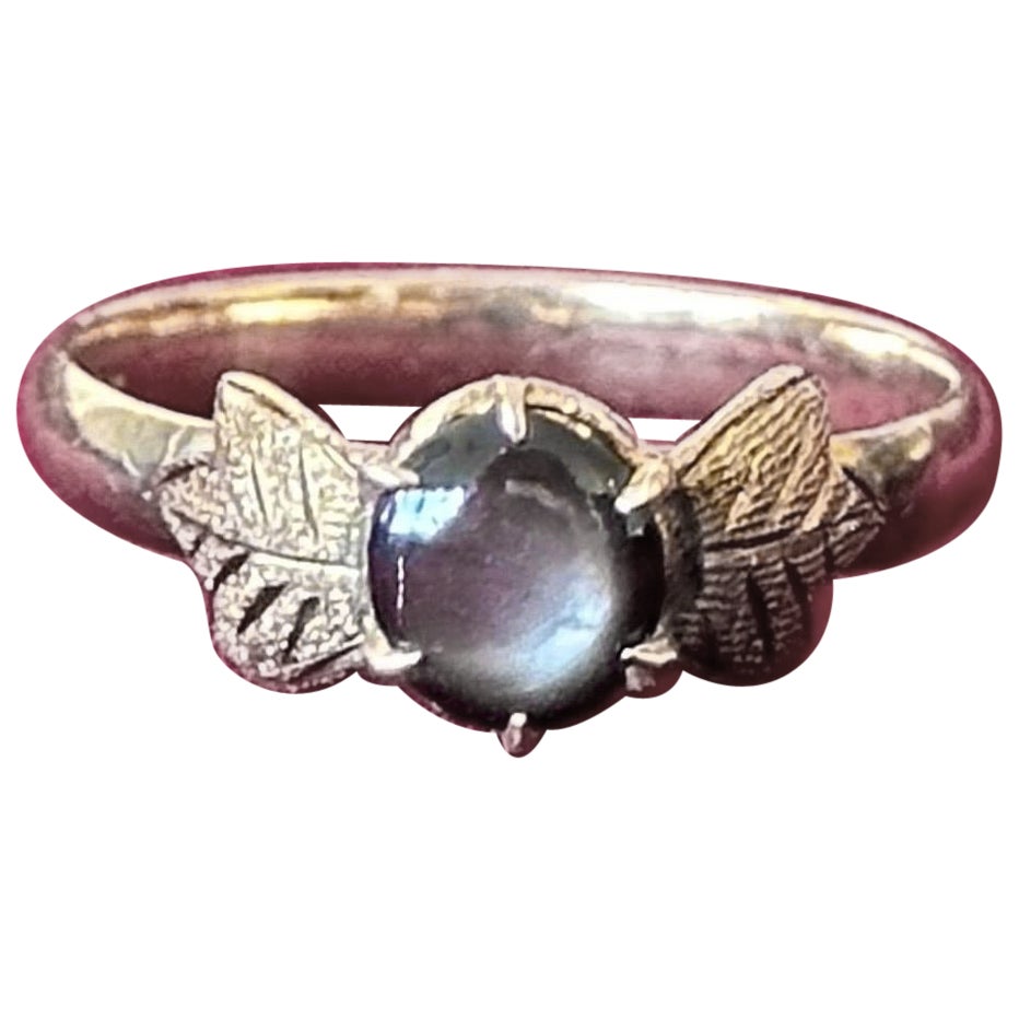 19th Century 0.85ctw Black Onyx 10K Yellow Gold Ring