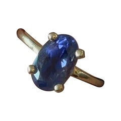 Anello in oro giallo 14k viola del XIX secolo da 1,20 carati