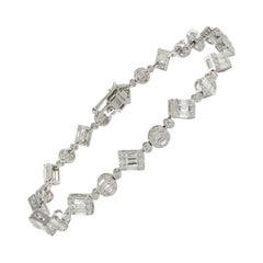 Pulsera asimétrica de diamantes de 2,91 quilates en oro blanco macizo de 18 quilates