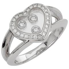 Chopard Happy Heart Diamond Ring 0.27 Carat 18 Karat White Gold