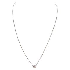 0.52 Carats Single Natural Diamond By The Yard Necklace in 14K White Gold