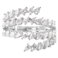 Anillo de diamantes pera natural de 1,61 quilates, claridad SI y color HI, oro blanco de 14 quilates