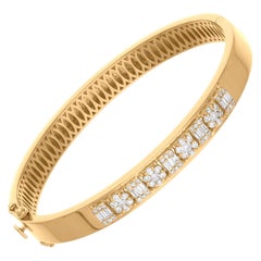 Pulsera de diamantes naturales de 0,80 quilates, claridad SI y color HI, oro amarillo de 14 quilates
