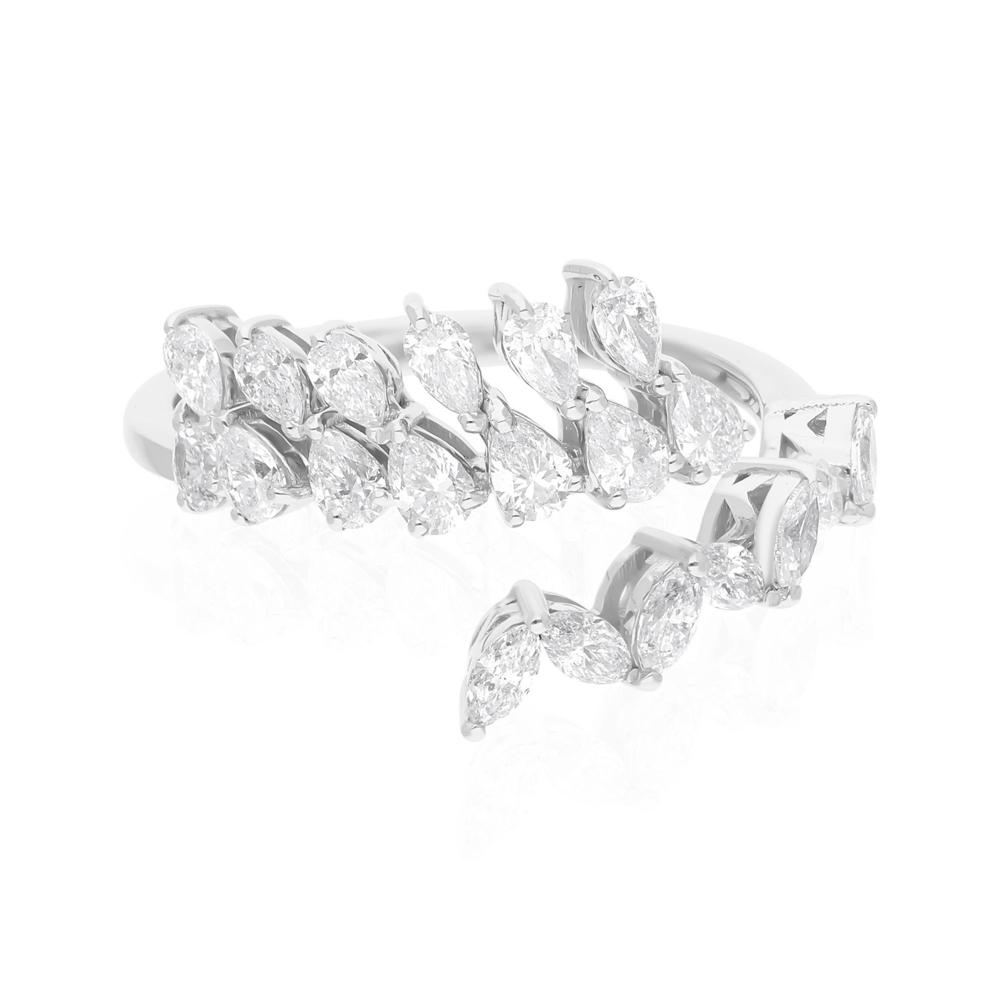 Natural 1.05 Carat SI Clarity HI Color Diamond Ring 18 Karat White Gold Jewelry
