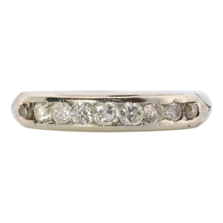 18k Antique Diamond channel band. Art Deco 1920s diamond band.