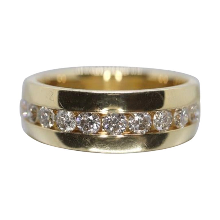 14k Channel Diamond Wedding eternity Band. Mens diamond channel eternity ring