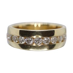 14k Channel Diamond Wedding eternity Band. Bague d'éternité avec diamant en forme de canal pour homme