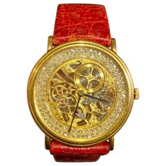 Fine Vintage Audemars Piguet 'Skeletonized' 18k gold & Diamond wristwatch