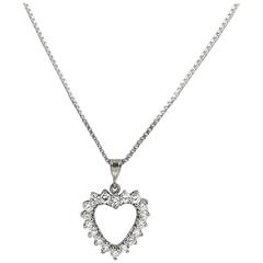 White Gold Diamond Heart Necklace