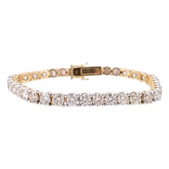 Massive 13.90 Carat Natural Diamond Tennis Bracelet VS Clarity