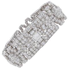 1930s Art Deco Diamond Platinum Bracelet 