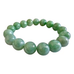 Imperial Burmese A-Jade Beaded Bracelet (MADE IN JAPAN) 12mm Each x 17 beads