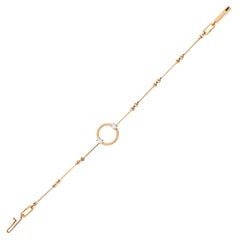 Nathalie Jean Contemporary 0.20 Carat Diamond 18kt Gold Drop Link Chain Bracelet