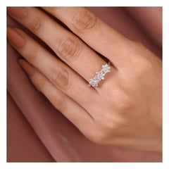 Flower Shaped Moissanite Wedding Ring 925 Sterling Silver Basic Engagement Ring.