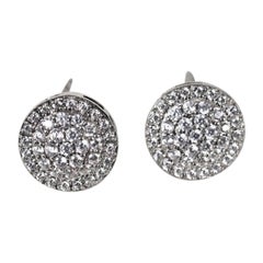 Orecchini con perno di moissanite a forma rotonda per donna in argento 925 Push Back.