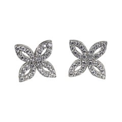 Orecchini con borchie di moissanite a forma di fiore per donna in argento 925 Regalo per lei