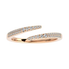 0,15 Karat runder Diamant 18K Roségold Zarter Finger Ring Hue Kollektion