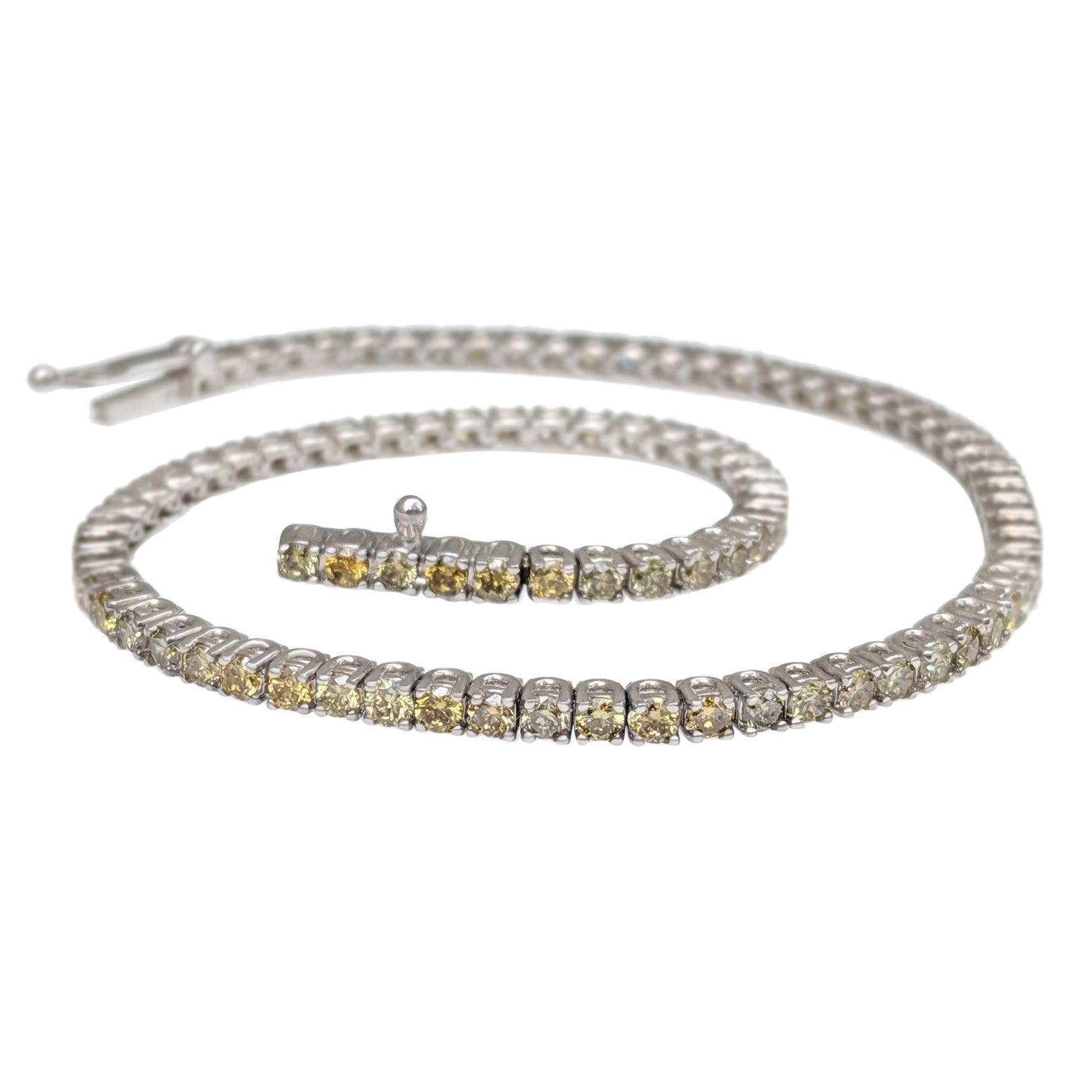NO RESERVE! 2,11 Karat Ausgefallenes Diamant-Tennis-Armband aus 14K Weißgold