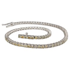 NESSUNA RISERVA! Bracciale Tennis con diamanti fantasia in oro bianco 14K da 2,11 carati