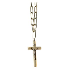 Collar Cruz Nácar Plata Vintage Chapado en Oro J DAUPHIN