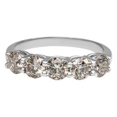 KEINE RESERVE!  1,83cttw 5 Stein Diamant - 14K Weißgold - Ring