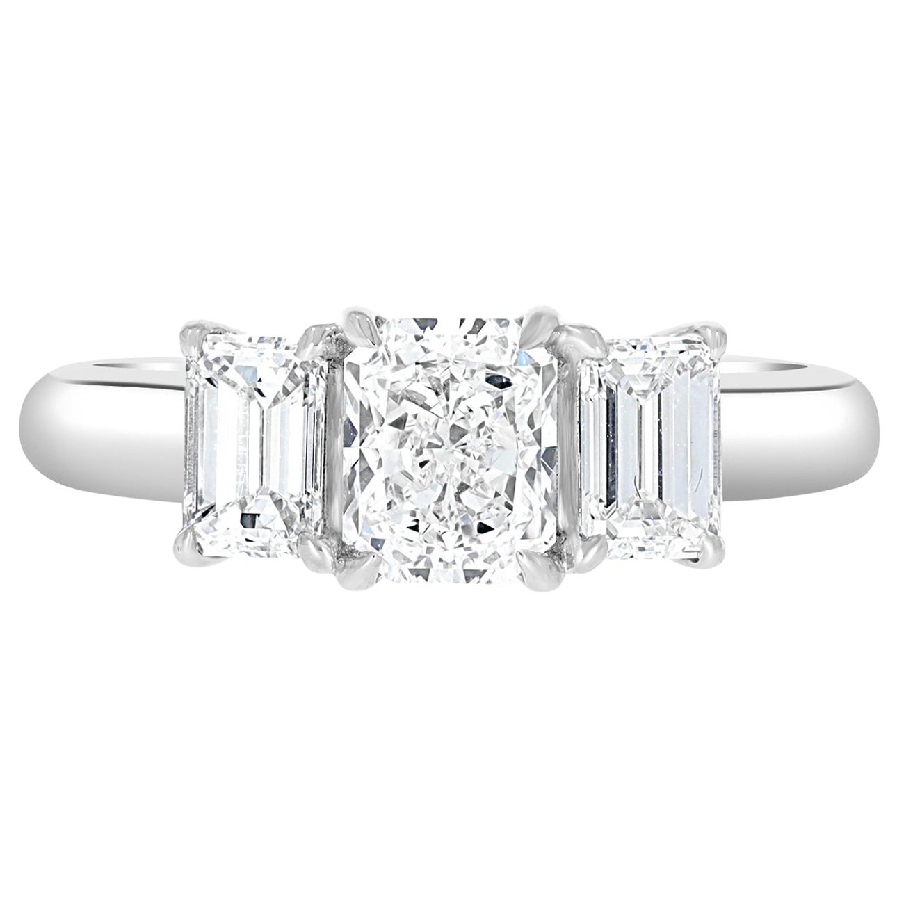 GIA Certified 1.03 F (Colorless) Internally Flawless Diamond Three Stone Ring