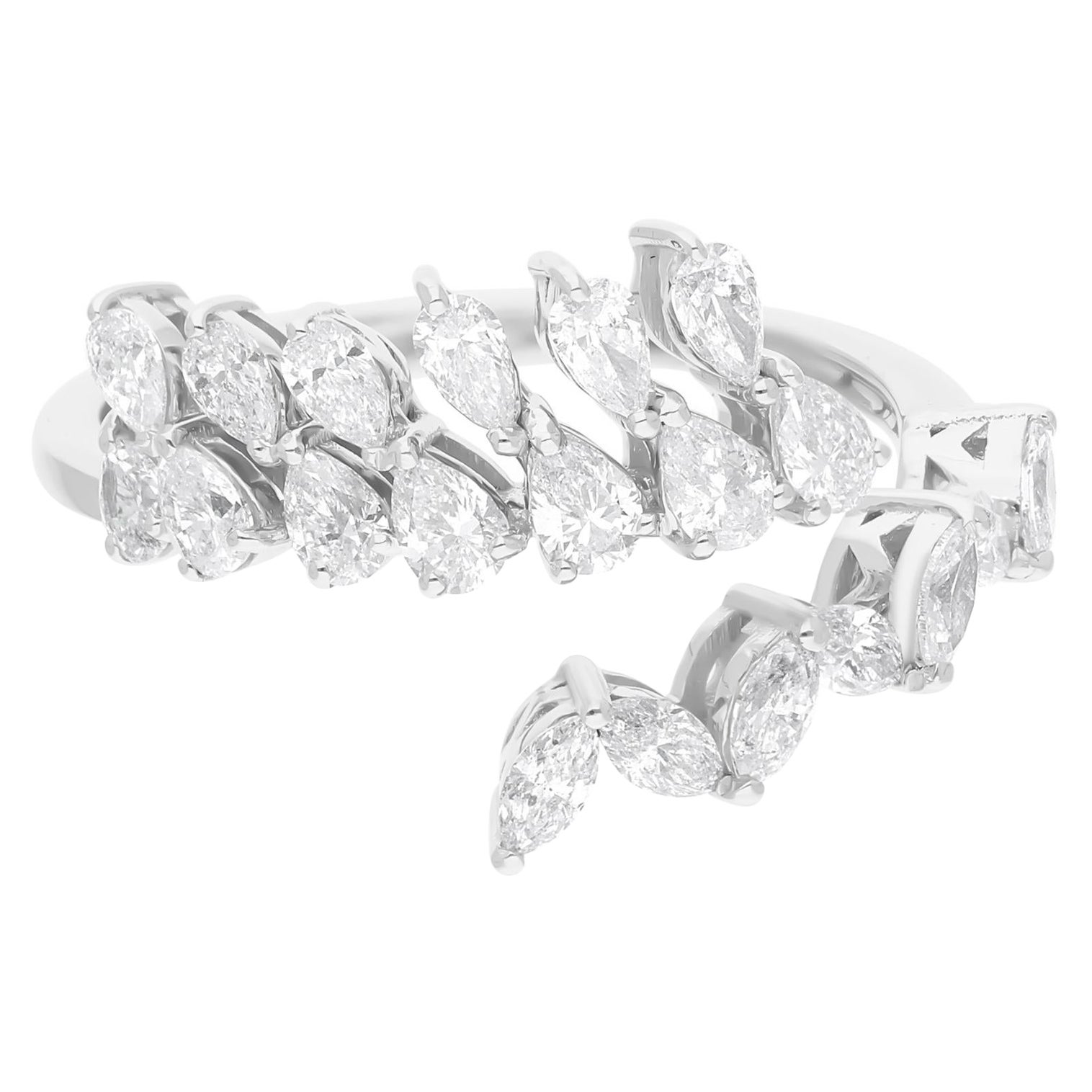 1.05 Carat SI Clarity HI Color Diamond Ring 14 Karat White Gold Handmade Jewelry