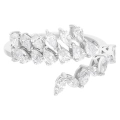 1,05 quilates SI Claridad HI Color Anillo de diamantes 14 quilates de oro blanco Joyería hecha a mano