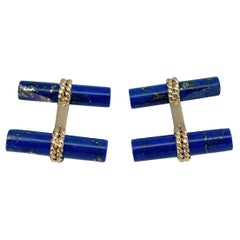 1970s Van Cleef & Arpels 18 Karat Gold Lapis Onyx Interchangeable Cufflinks