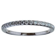 Anello di mezza eternità in moissanite largo 1,8 mm Anello di moissanite in argento 925.