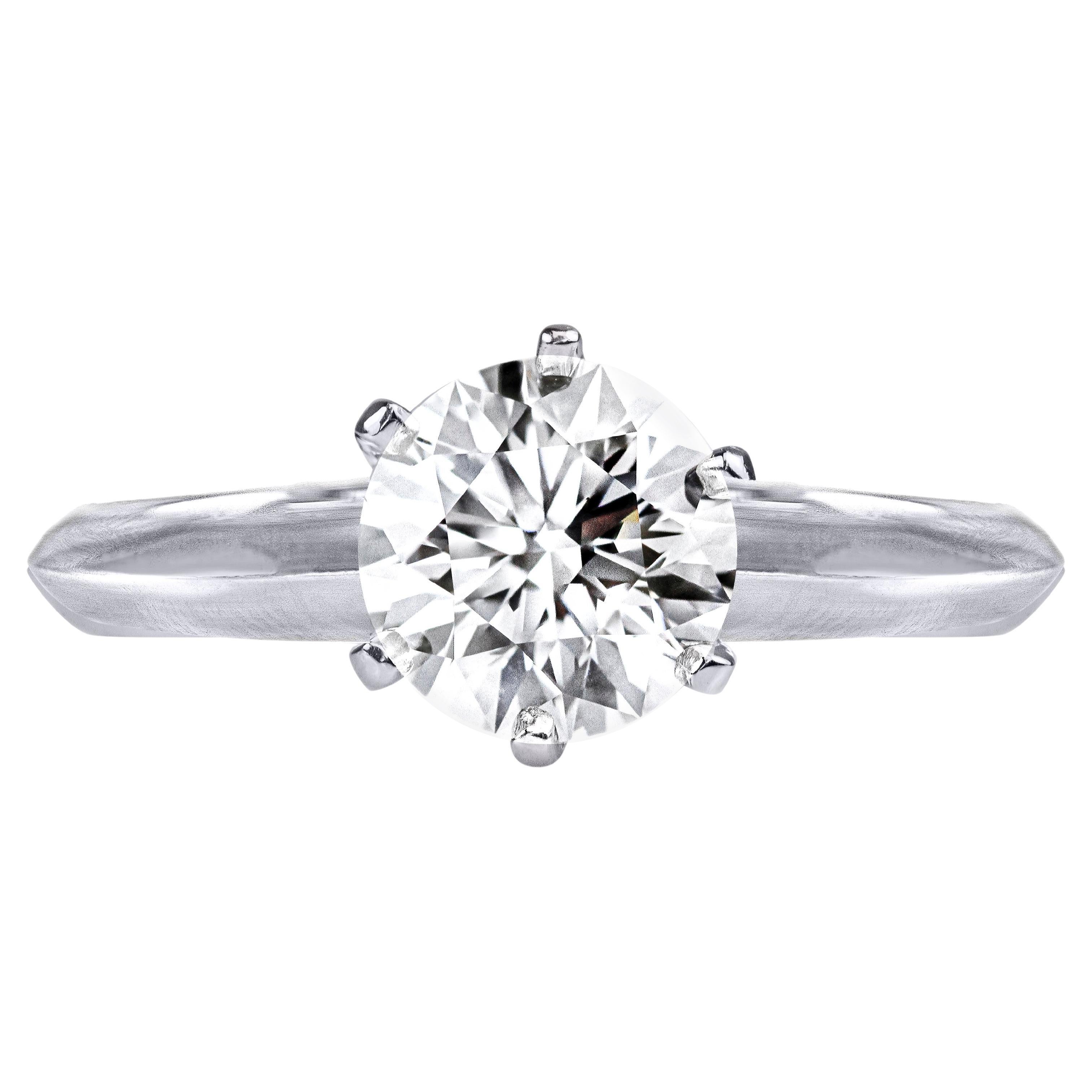 Tiffany & Co. GIA Certified 1.14 Carat Diamond Solitaire Engagement Ring For Sale