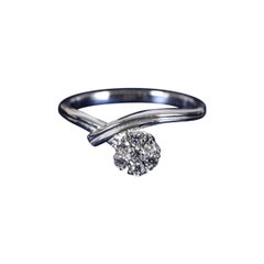 Anello con sette pietre di moissanite in argento 925 Anello di fidanzamento da donna.
