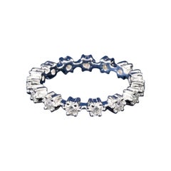 Anello dell'eternità in moissanite Fascia impilabile in argento 925 Fascia nuziale.