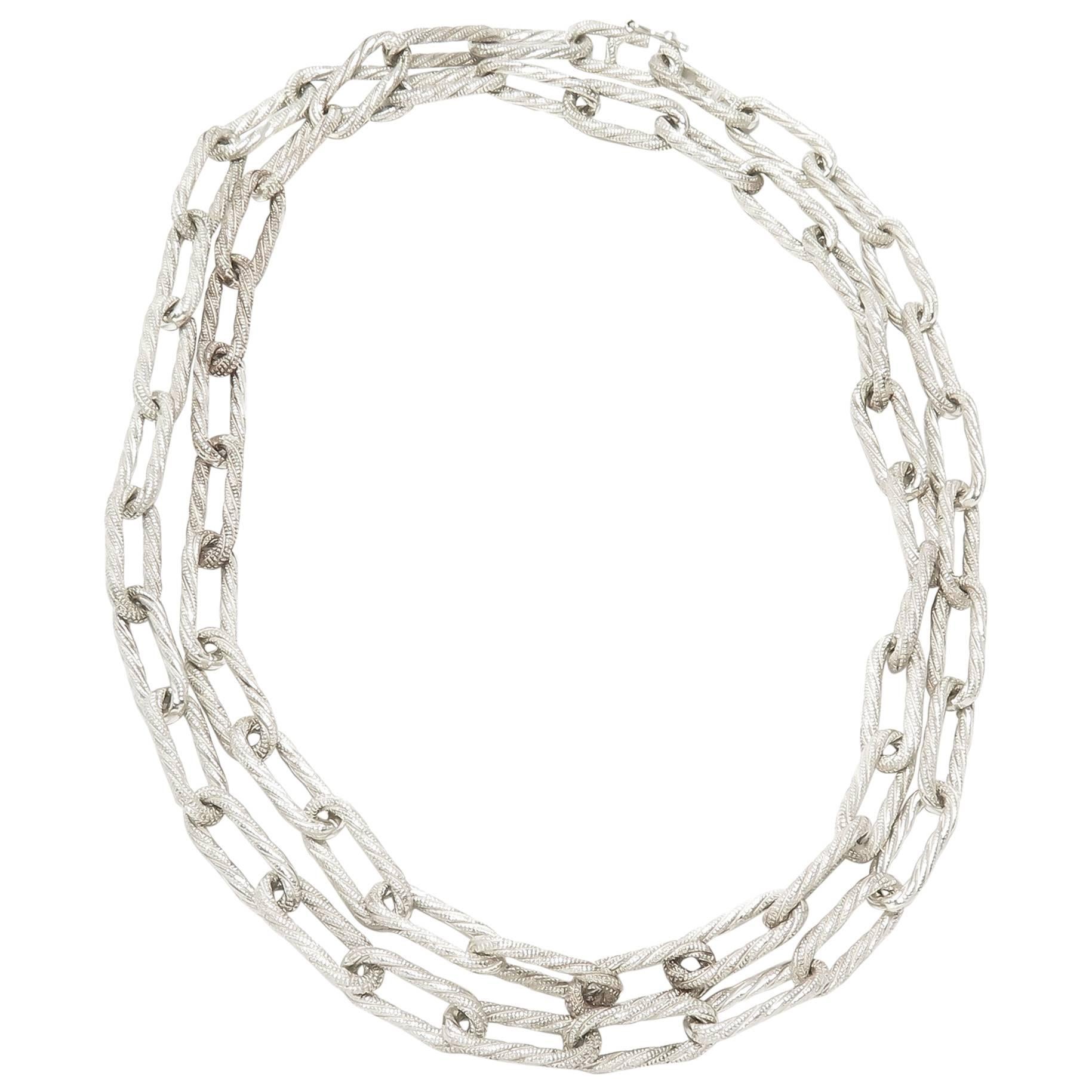 Tiffany & Co. Sterling textured long Link Chain