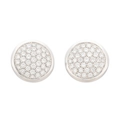 18kt White Gold Diamond Disc Earrings by Pizzo