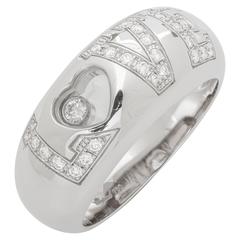 Vintage Chopard Happy Love Diamond Ring 0.29 Carat 18 Karat White Gold