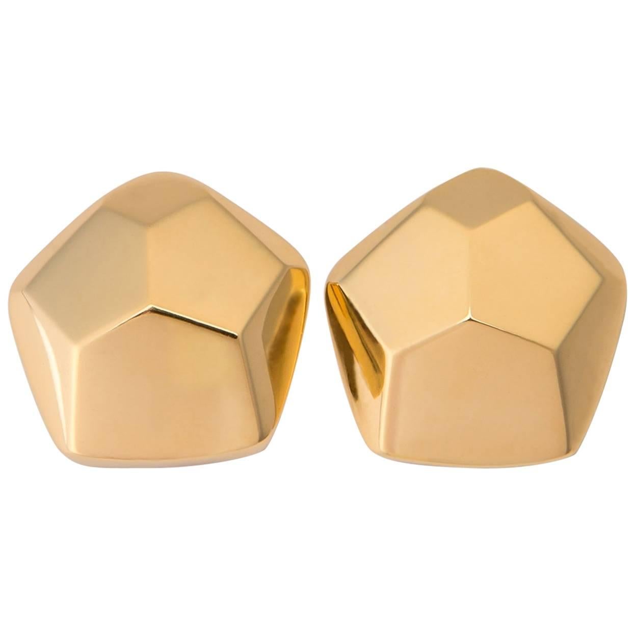 Tiffany & Co. Gold Modernist Earrings For Sale