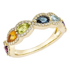 Sunita Nahata Pierre précieuse arc-en-ciel 1,35ct. Bague en 18 carats avec diamant blanc.