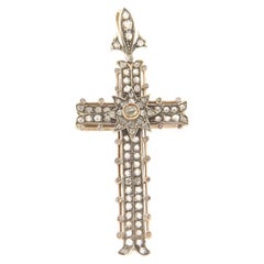 Cross Diamonds 14 Karat Yellow Gold Pendant Necklace