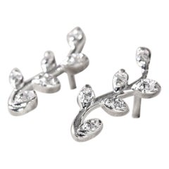 Orecchino di moissanite a forma di foglia in argento 925 Regalo di nozze per donne.