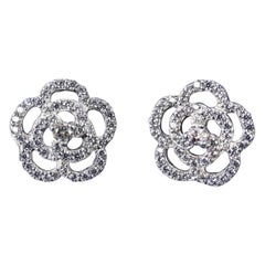 Moissanit Blume Ohrstecker 925 Sterling Silber Minimalistisch Ohrring Geschenk .