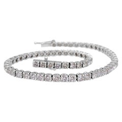 NESSUNA RISERVA!  -  Bracciale Tennis con diamanti rosa chiaro da 4,27 carati in oro bianco 14 carati