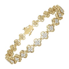 1,9 Karat runde Diamanten 18K Gelbgold Moonlight Kollektion Blumenarmbänder