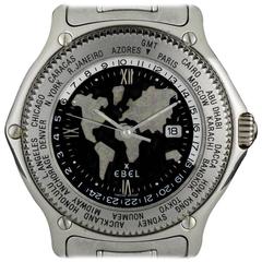 Retro Ebel Platinum Voyager GMT Worldtime Automatic Wristwatch