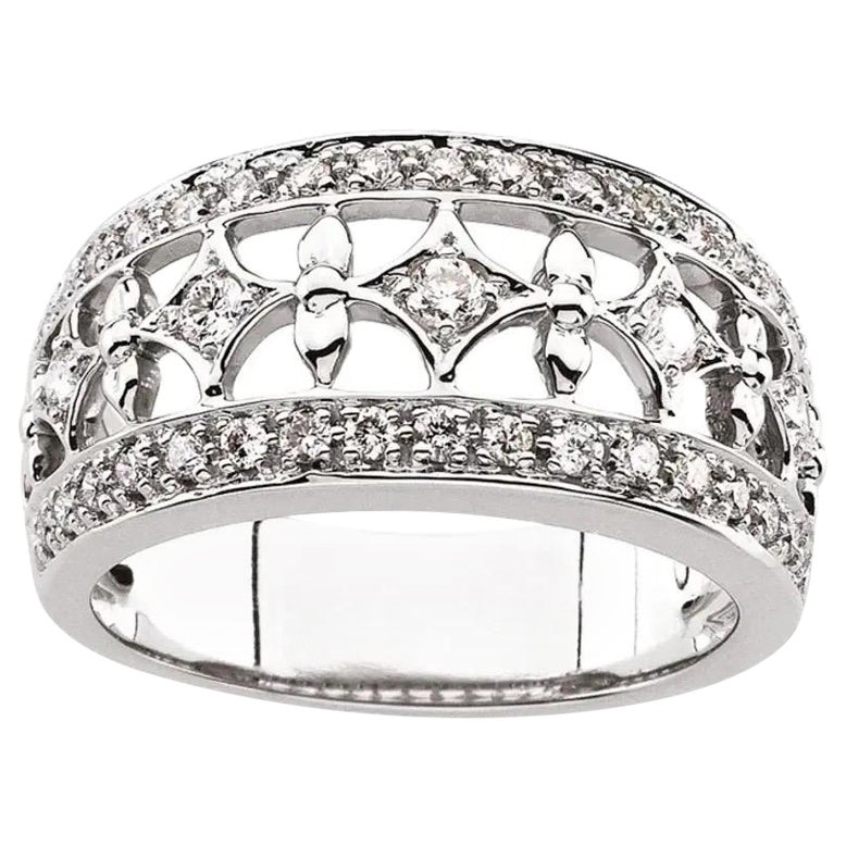 0.5ctw Diamante Natural Anillo de Oro Blanco de 14K