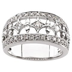 0,5 Karat natürlicher Diamant 14K Weißgold Ring