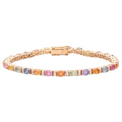 18kt Gold Multi-Colored Sapphire & Diamond Bracelet